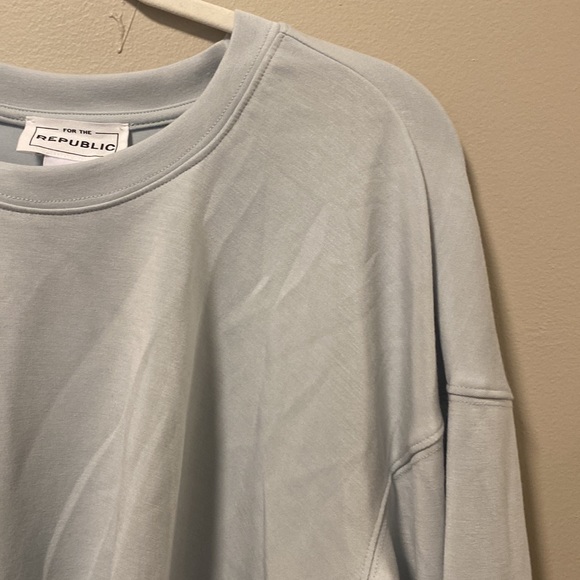 For the Republic Pale Blue Crewneck with Twist Detail - Picture 2 of 6